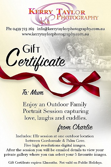 Gift Certificate - 1 hr Outdoor Portrait Session + 5 Hi-Res Digitals